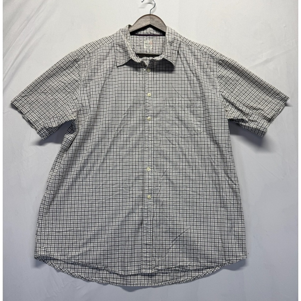 Old Navy Shirt Men XL White Multi Plaid Cotton Collared Button Up Outdoor Casual